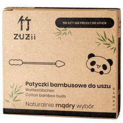 Patyczki higieniczne bambusowe do uszu w kształcie bałwanka/stożka